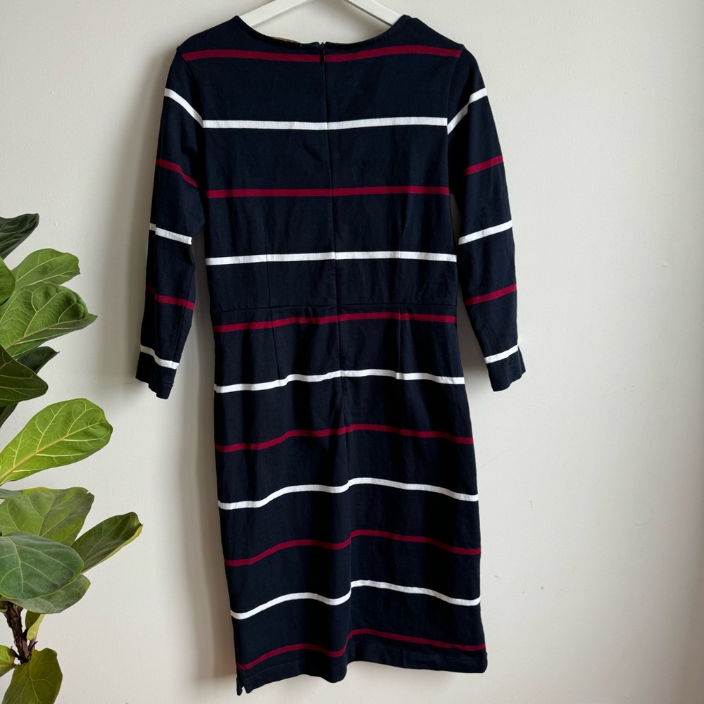 Barbour Oyster Striped Dress Blue Multi Size 6 Cotton - Picture 9 of 14